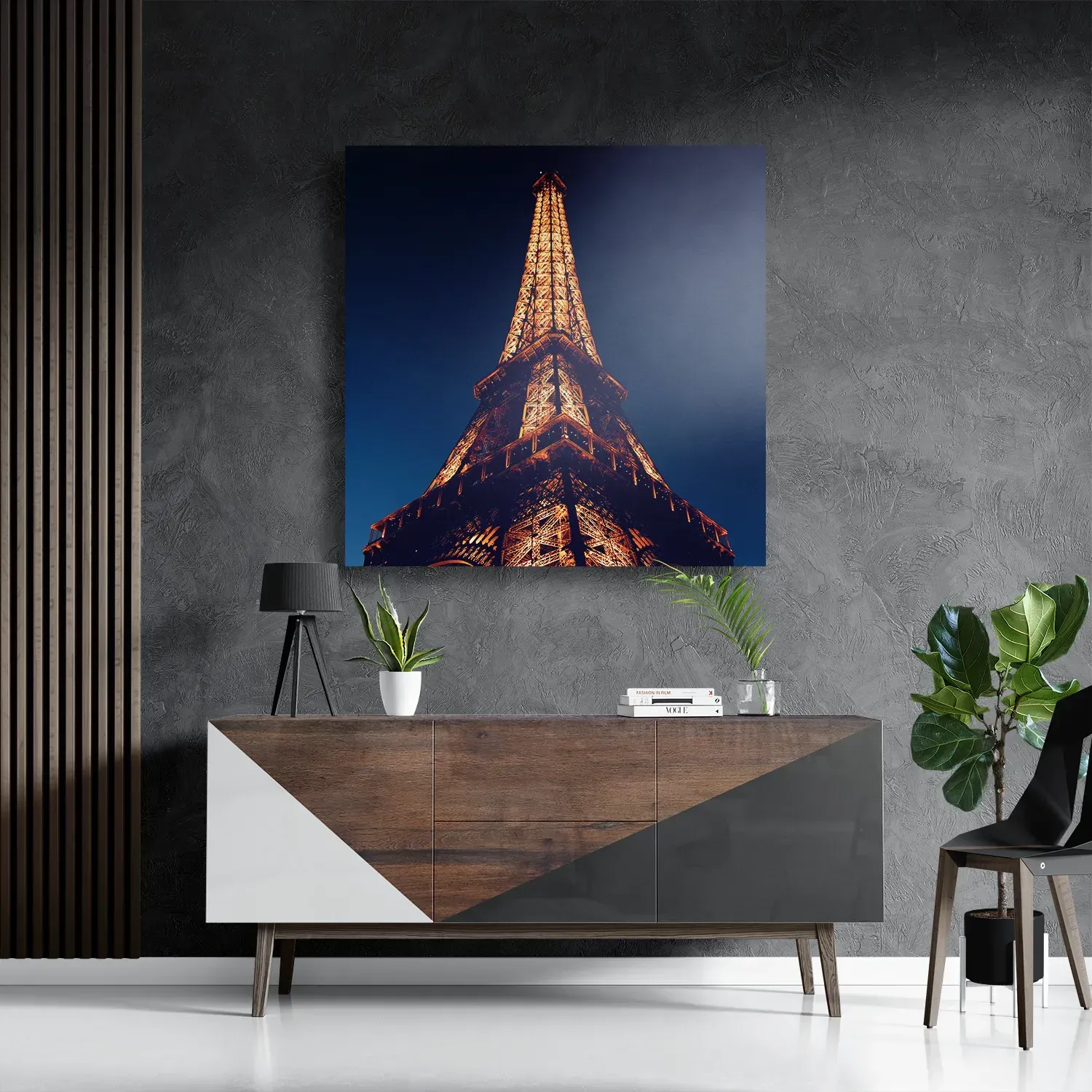 Schilderij Eiffeltoren Parijs at Night Vierkant Template D Vierkant Steden 23 3