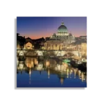 Schilderij Rivier Tiber Rome at Night Vierkant Template D Vierkant Steden 29 1
