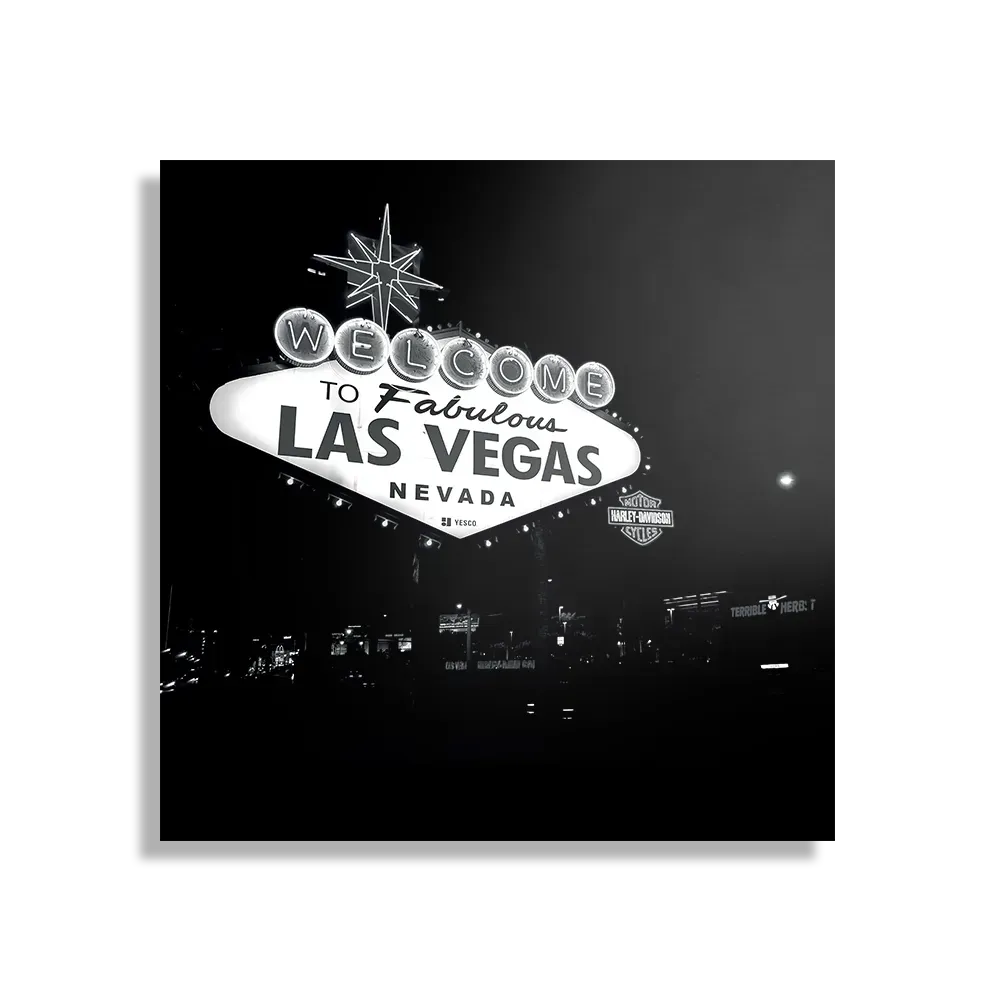 Schilderij Welcome to Fabulous Las Vegas Zwart Wit Vierkant Template D Vierkant Steden 30 1