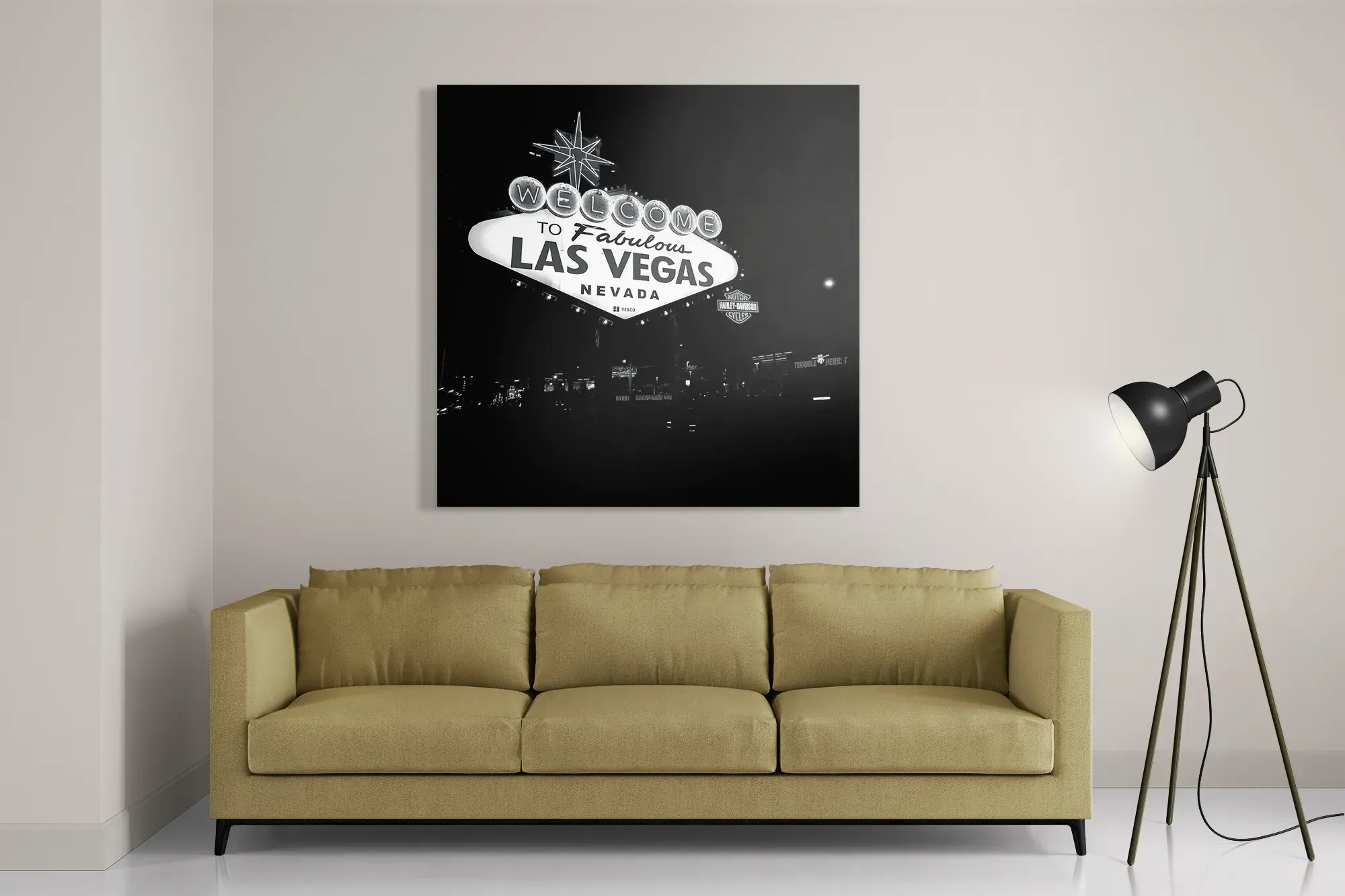 Schilderij Welcome to Fabulous Las Vegas Zwart Wit Vierkant Template D Vierkant Steden 30 2