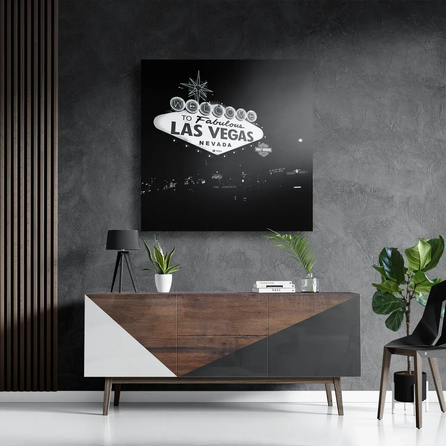 Schilderij Welcome to Fabulous Las Vegas Zwart Wit Vierkant Template D Vierkant Steden 30 3