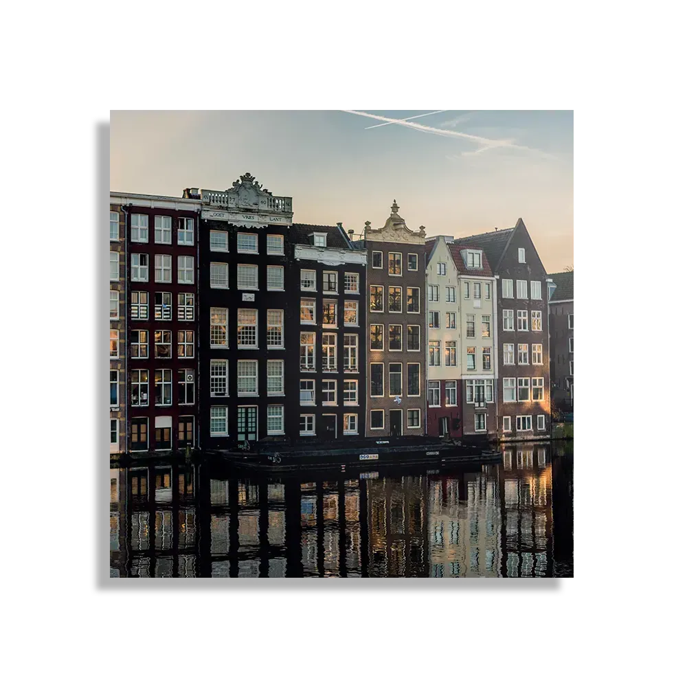 Schilderij Aan die Amsterdamse Gracht Vierkant Template D Vierkant Steden 33 1