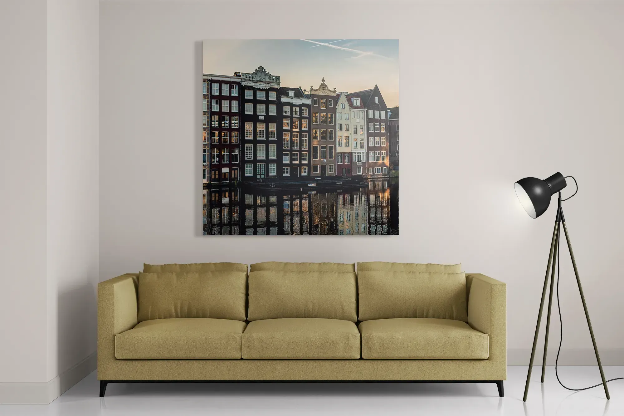 Schilderij Aan die Amsterdamse Gracht Vierkant Template D Vierkant Steden 33 2