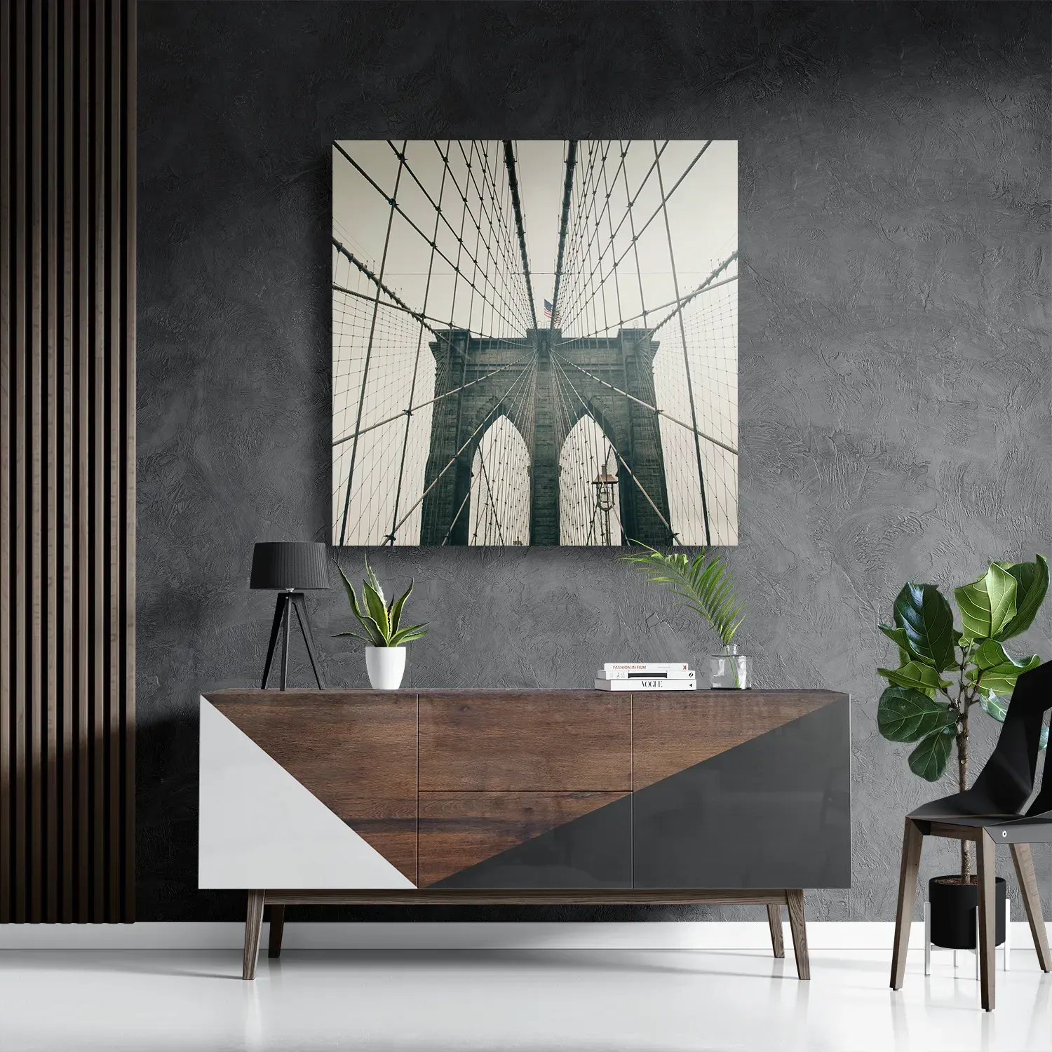 Schilderij Brooklyn Bridge New York City Vierkant Template D Vierkant Steden 41 3