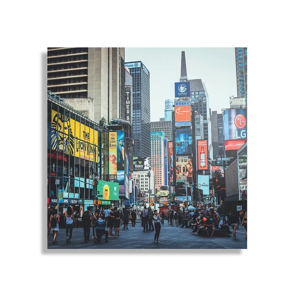 Schilderij Times Square New York Vierkant Template D Vierkant Steden 51 1