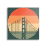 Schilderij San Francisco 1976 Golden Gate Bridge Vierkant Template D Vierkant Steden 55 1