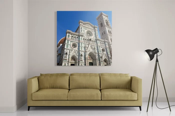Schilderij De Kathedraal Van Florence Duomo Vooraanzicht Vierkant Template D Vierkant Steden 62 2