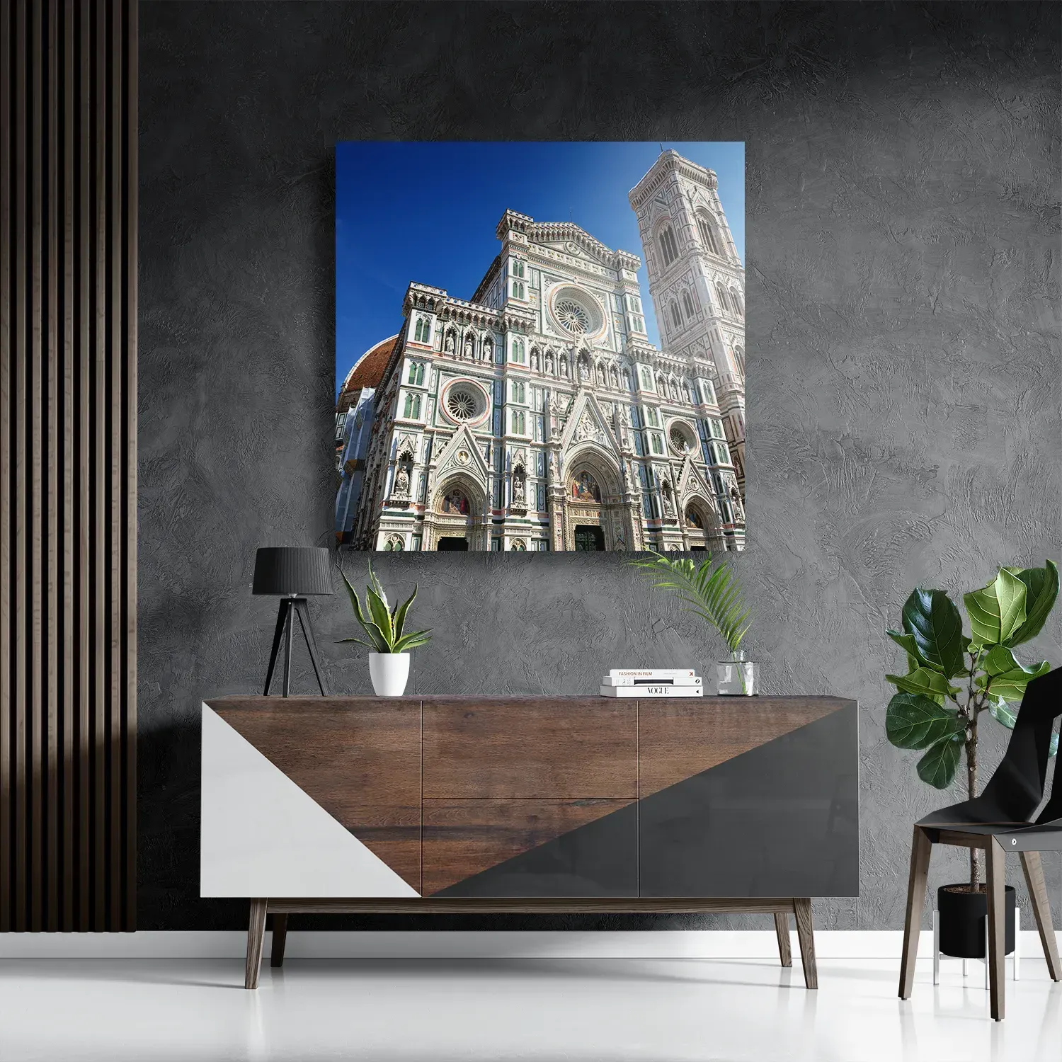 Schilderij De Kathedraal Van Florence Duomo Vooraanzicht Vierkant Template D Vierkant Steden 62 3