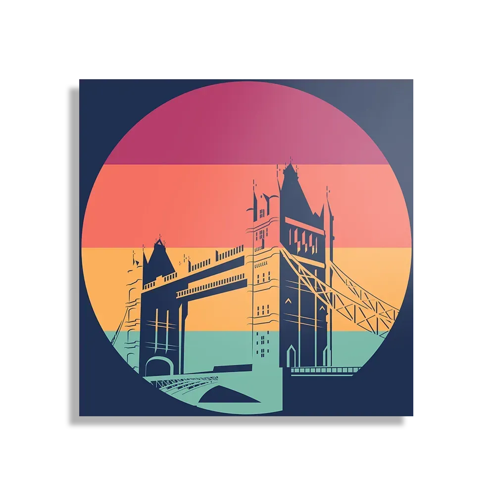 Schilderij London 1977 Illustratie Vierkant Template D Vierkant Steden 9 1