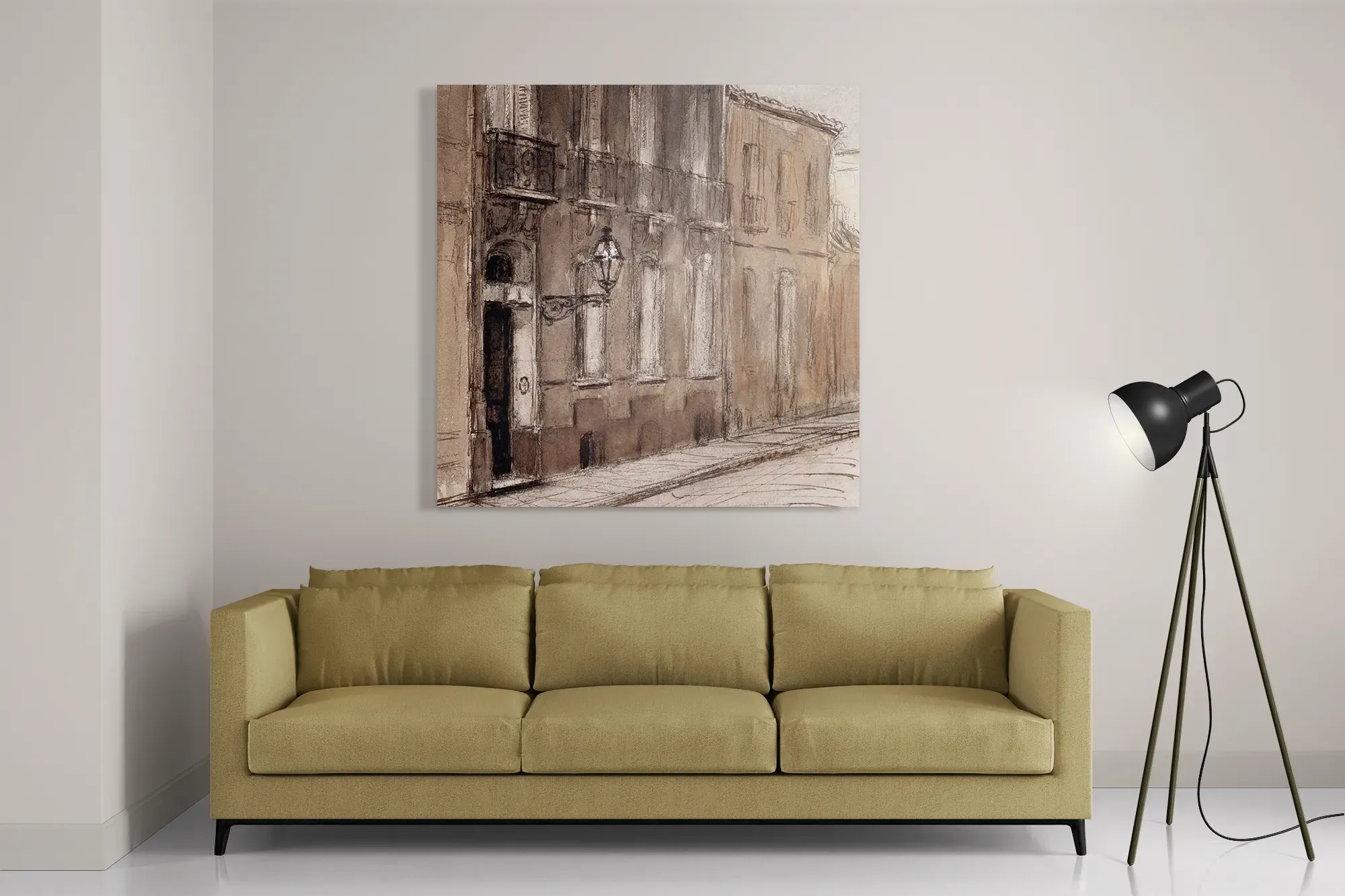 Schilderij Het Dorp Vierkant Template D Vierkant Vintage 19 2