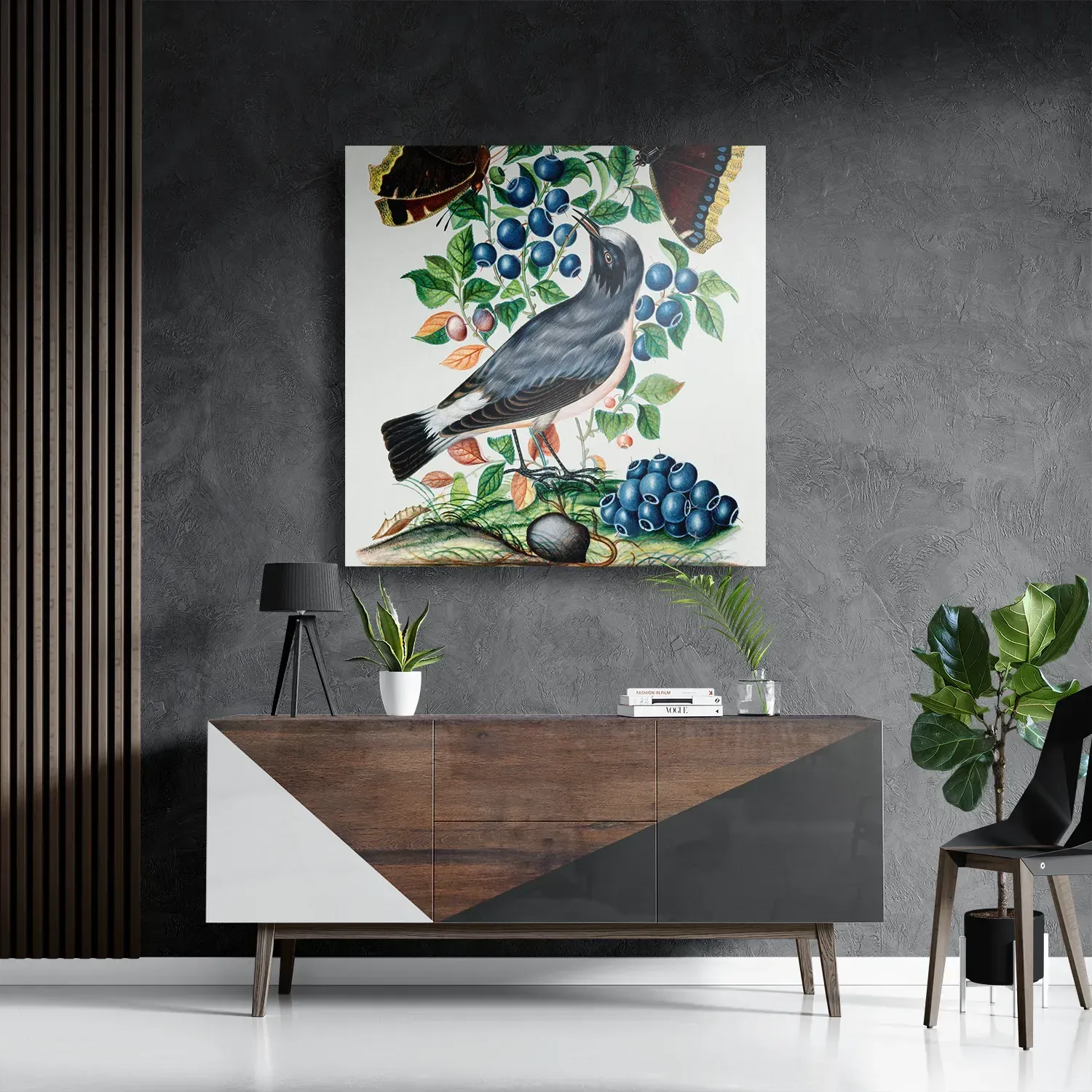 Template_D_Vierkant_Vintage_6-3 Schilderij Prent Natuur Vogel en Bloemen 06 Vierkant Template D Vierkant Vintage 6 3